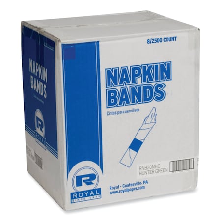 Napkin Bands, Hunter Green, 1.5 In., 20000PK